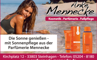 Die Sonne genießen – mit Sonnenpflege-Produkten aus der Parfümerie Mennecke