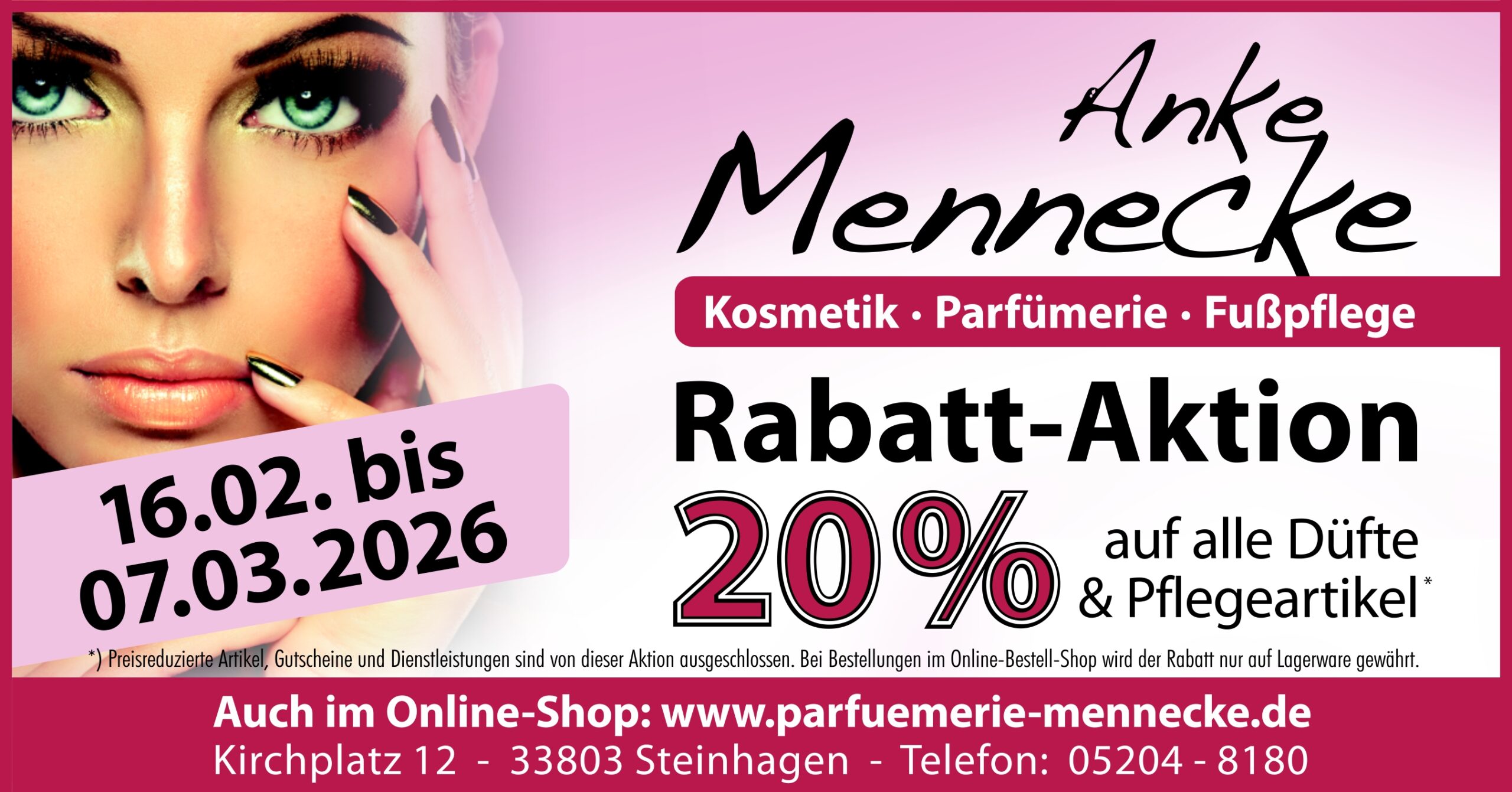 Mennecke_191x100_Rabatt-Aktion_02-2026 Parfümerie Anke Mennecke Immer die neuesten und schönsten Düfte